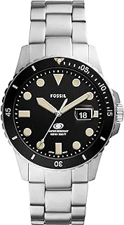 Fossil Watch for Men, Quartz Movement, Analog Display, Silver Stainless Steel Strap-FS5952