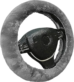 Generic Fur steering wheel cover for plush car interior accessories (grey)