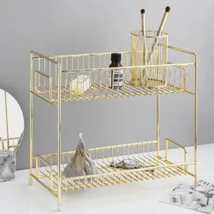 Gold Metallic Organizer 2 Role Is Ideal And Practical To Save And Exploit Space.