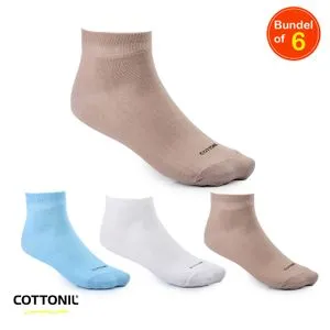 Cottonil Bundle Of 6 Everyday Men Ankle Socks