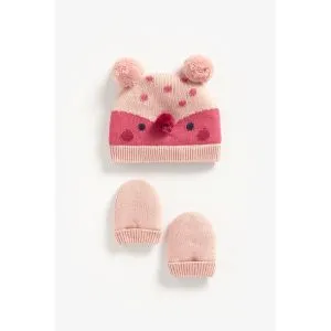 Mothercare Reindeer Knitted Hat And Mitts Set