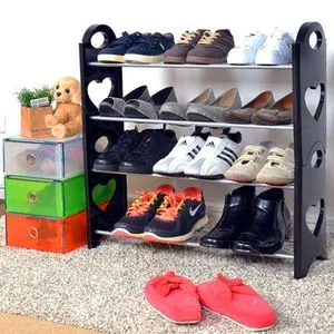 Plastic & Metal Shoe Organizer - 4 Levels.