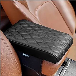 Seasider car center console cover, memory foam car armrest cushion, black auto arm rest pad, leather middle consoles protector, hand rest pillow for suv/truck/vehicle