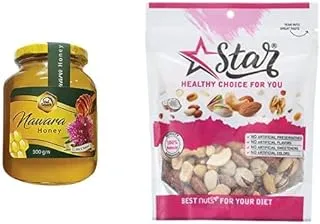 Uni Smart Nawara Honey 500 gm - Natural 100% & free Star Nuts - Nuts Mixed 160 gm