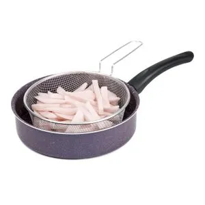 Lazord Granite Saute Pan With Frying Basket - 24 Cm - Purple