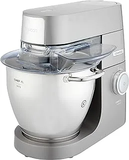 Kenwood Chef Titanium XL Stand Mixer for Baking - Powerful and Stylish Kitchen Machine in Silver, with K-beater, Dough Hook, Whisk and 6.7L Bowl, KVC8300S- Silver- 1 Year Warranty