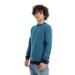 Caesar Mens Round Neck Stripped Sweatshirt