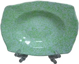 Pure 136154 Melamine Granite Large Square Food Service Plate For Home And Restaurant - Green