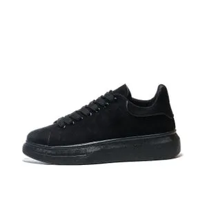 Desert Basic Lace-up Chamois Sneakers For Men - BLACK