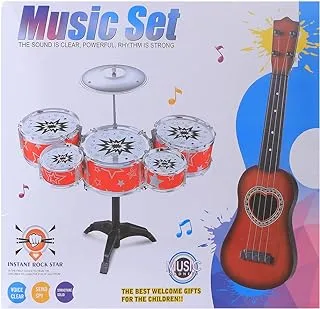 Music set of drums and guitar for kids