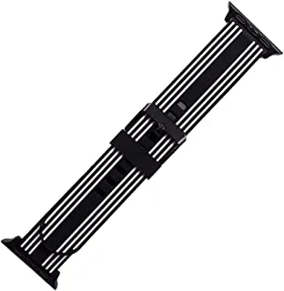 Generic Silicon Waterproof Watch Replacement Strap Compatible For Watch 38MM, 40MM Or 41MM - Black White