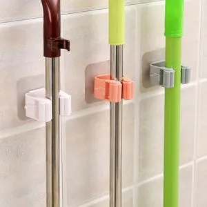 Double FaceIndividual Broom Holder With Strong  - 1 Pcs