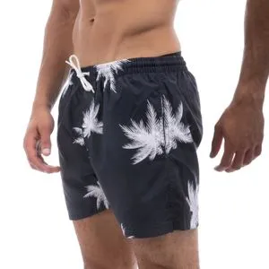 kikoi Patterned Regular Fit Summer Swim Short - Navy Blue