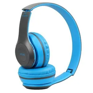 P47 Wireless Bluetooth Headphones - Tf Memory Card Support-Blue