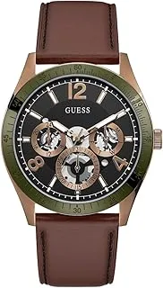 GUESS Sports Watch for Men, Japanese Quartz Movement, Analog Display, Black Silicone Strap-GW0423G2