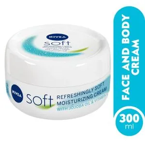 NIVEA Moisturising Cream, Soft Refreshing for Face Body Hands, Fast Absorbing, Jar 300ml