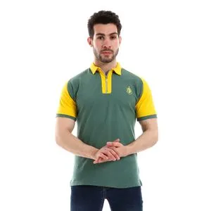 Caesar Pique Polo Shirt With Classic Collar And Zipper