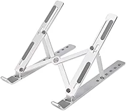 Portable laptop stand, aluminum foldable holder, 6 levels height & angle adjustable