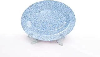 Pure 136093 melamine granite large oval food service plate for home and restaurant - baby blue