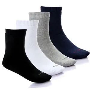 Cottonil Bundle Of Four Half Towel Cotton Socks Padded Inside  - For Men