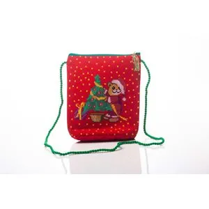 Ebda3 Men Masr Christmas Embroidery Cross-Body Bag - Red