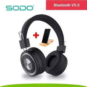 SODO SD- 1002 Bluetooth Wireless Headphone - Black+ Free Mobile Holder