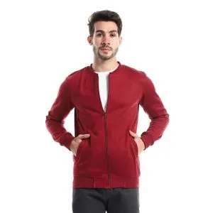 Caesar Men Sweatshirt With Front Pockets And Through Zipper