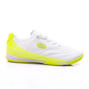 Activ White & Neon Yellow Decorated Indoor Football Shoes