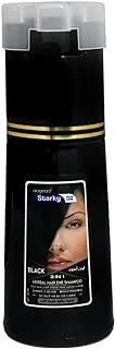 Starky herbal hair dye shampoo 3 in1 black shine color,moisturizing,scalp health care ultra long lasting (b01) color black-250ml