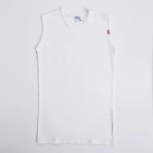 Cottonil White-Wide Sleeves (O) Stretch Cotton Men's Tank Top