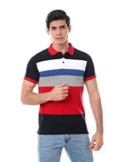 Andora Short Sleeves Striped Slim-Fit Polo Shirt for Men