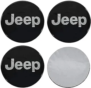 KaberEgypt KaberEgypt 3D Wheel Tire Hub Sticker Decal Jeep Logo 4 Pack