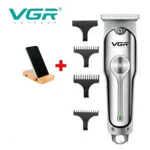 VGR V-071-Rechargeable Hair Shaver - Silver + حامل موبايل مجاني