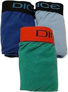 Dice Contrast elastic Waist Solid Briefs for Men, Set of 3 - assorted Colors ,L- Fitted