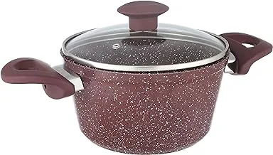 Top chef Pot Granite size 18 Burgundy glass Lid