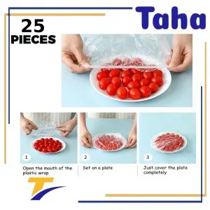 Taha Offer Bags To Cover Food In The Refrigerator And Outside 25 Pieces Transparent Color