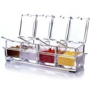 Acrylic Spice Rack - 4 Pcs & Extra Bag