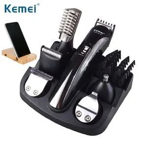 Kemei KM-600 All In 1 Grooming Kit - أسود + حامل موبايل مجاني