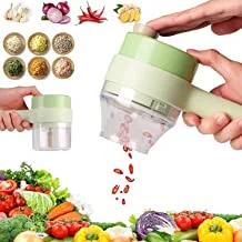 SHREE HANS CREATION 4 in 1 Electric Handheld Cooking Hammer Vegetable Cutter Set Food Chopper Multifunction Vegetable Fruit Slicer,for Garlic Pepper Chili Onion Celery Ginger Meat with Brush