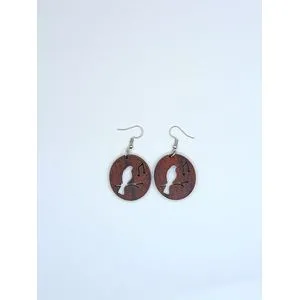 Bird Earrings - Brown