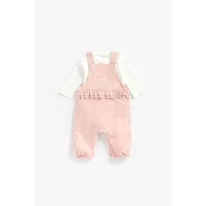 Mothercare Little Swan Cord Dungarees And Bodysuit Set