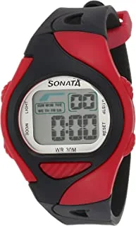 Sonata 87011PP02 Watch for Unisex Digital Grey Plastic Band