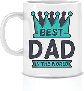 Best dad in the world king white mug