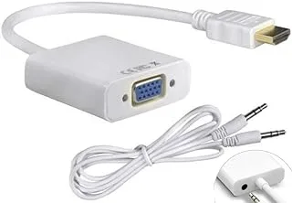 CentIoT - HDMI to VGA Converter Adapter Cable (White with Audio)