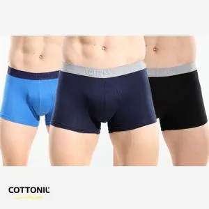 Cottonil Pack Of 3 Elastic Waist Stretchy Plain Men Boxers