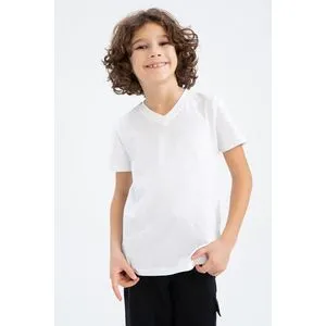 Defacto Boy Regular Fit V Neck Knitted Short Sleeve T-Shirt