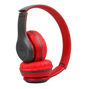 P47 Wireless Bluetooth Headphone- Tf Memory Card Support-Red