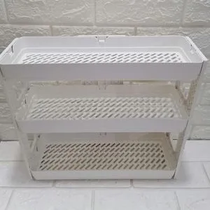 Large Storage Space, Small Versatile Bathroom Organizer Shelf, Kitchen Organizer, Makeup Storage Box (3 Layers, White).