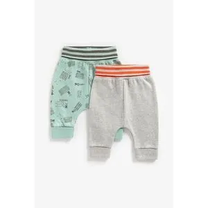 Mothercare Grey Marl And Printed Joggers - 2 Pack