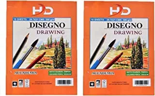 HD Drawing Sketch 10 Plain White Sheets 29.7x21 cm Pack of 2 PCS- Orange